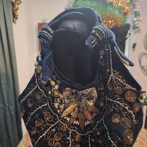 NWT CHARLOTTE BEADED NAVEY BLUE PURSE